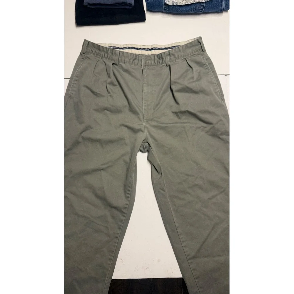 Vintage 90s Polo Chino Ralph Lauren Pants Mens 38x30 Made USA Pleated Olive